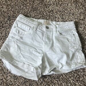 True Craft white jean shorts